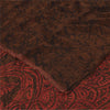 Sanskriti Vintage Sarees Red/Brown Pure Georgette Silk Printed Sari 5yd Fabric