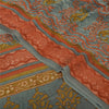 Sanskriti Vintage Sarees Multi Pure Georgette Silk Printed Sari 6yd Craft Fabric