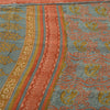 Sanskriti Vintage Sarees Multi Pure Georgette Silk Printed Sari 6yd Craft Fabric