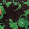 Sanskriti Vintage Sarees Black/Green Pure Georgette Printed Sari Craft Fabric