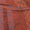 Sanskriti Vintage Sarees Orange Pure Georgette Silk Printed Sari Craft Fabric