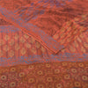 Sanskriti Vintage Sarees Orange Pure Georgette Silk Printed Sari Craft Fabric