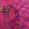 Sanskriti Vintage Sarees Pink Hand Block Print Pure Georgette Sari 5+yd Fabric