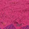 Sanskriti Vintage Sarees Pink Hand Block Print Pure Georgette Sari 5+yd Fabric