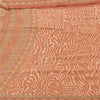 Sanskriti Vintage Sarees Dark Peach Pure Georgette Silk Printed Sari 5+yd Fabric