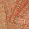 Sanskriti Vintage Sarees Dark Peach Pure Georgette Silk Printed Sari 5+yd Fabric