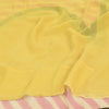 Sanskriti Vintage Sarees Yellow Pure Georgette Silk Print Sari 5+yd Craft Fabric