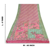 Sanskriti Vintage Sarees Pink/Green Pure Georgette Printed Sari 6yd Craft Fabric