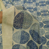 Sanskriti Vintage Sarees Blue/Cream Pure Georgette Print Sari 5+yd Craft Fabric