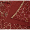 Sanskriti Vintage Dark Red Sarees Pure Georgette Hand Beaded Fabric Ethnic Sari