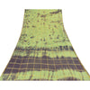 Sanskriti Vintage Purple/Green Sarees Pure Cotton Tie-Dye Woven Sari 5yd Fabric