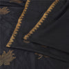 Sanskriti Vintage Indian Black Sarees Pure Silk Hand Woven Sari Premium Fabric