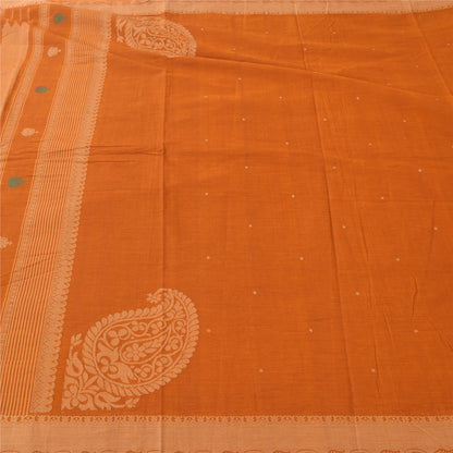 Sanskriti Vintage Indian Rust Sarees Pure Cotton Woven Bomkai Sari Ethnic Fabric