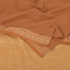 Sanskriti Vintage Indian Mustard/Brown Sarees Pure Cotton Woven Sari 5yd Fabric