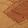 Sanskriti Vintage Indian Mustard/Brown Sarees Pure Cotton Woven Sari 5yd Fabric