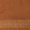 Sanskriti Vintage Indian Mustard/Brown Sarees Pure Cotton Woven Sari 5yd Fabric