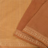 Sanskriti Vintage Indian Mustard/Brown Sarees Pure Cotton Woven Sari 5yd Fabric