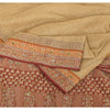 Sanskriti Vintage Sarees Art Silk/Net Mesh Hand Beaded Woven Premium Sari Fabric