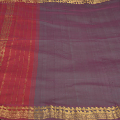 Sanskriti Vintage Dark Red Sarees Pure Cotton Woven Zari Premium Sari Fabric