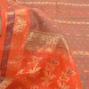 Sanskriti Vintage Orange Sarees 100% Pure Silk Woven Premium Sari Craft Fabric