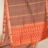 Sanskriti Vintage Orange Sarees 100% Pure Silk Woven Premium Sari Craft Fabric