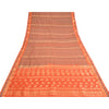 Sanskriti Vintage Orange Sarees 100% Pure Silk Woven Premium Sari Craft Fabric