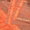 Sanskriti Vintage Orange Sarees 100% Pure Silk Woven Premium Sari Craft Fabric