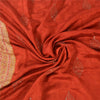 Sanskriti Vintage Orange/Cream Sarees 100Pure Silk Hand Beaded Sari Craft Fabric