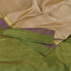 Sanskriti Vintage Peach/Green Sarees Pure Silk Woven Premium Sari Craft Fabric