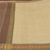 Sanskriti Vintage Ivory/Dark Red Sarees Pure Silk Embroidered Woven Sari Fabric