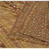 Sanskriti Vintage Brown Sarees Pure Silk Hand Beaded Premium Sari Craft Fabric