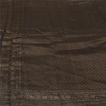 Load image into Gallery viewer, Sanskriti Vintage Black Sarees Pure Silk Woven Brocade/Banarasi Zari Sari Fabric
