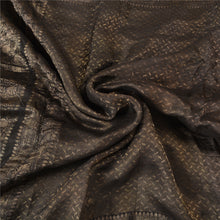 Load image into Gallery viewer, Sanskriti Vintage Black Sarees Pure Silk Woven Brocade/Banarasi Zari Sari Fabric
