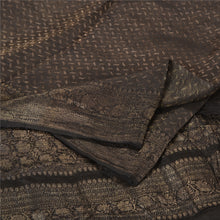 Load image into Gallery viewer, Sanskriti Vintage Black Sarees Pure Silk Woven Brocade/Banarasi Zari Sari Fabric
