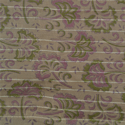 Sanskriti Vintage Purple Sarees Cotton Silk Block Printed Premium Sari Fabric