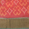 Sanskriti Vintage Red/Grey Indian Sarees Pure Cotton Woven Ikat Sari Fabric