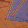 Sanskriti Vintage Saffron/Blue Sarees Blend Silk Woven Ilkal Premium Sari Fabric