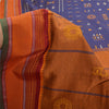 Sanskriti Vintage Blue/Saffron Sarees Blend Silk Embroidered Premium Sari Fabric