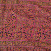 Sanskriti Vintage Sarees Black/Pink Hand Beaded Pure Silk Sari 5yd Craft Fabric