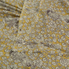 Sanskriti Vintage Sarees Yellow/Ivory HandBlockKalamkari Pure Cotton Sari Fabric