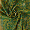 Sanskriti Vintage Sarees Indian Green Hand Woven Pure Silk Sari 5yd Craft Fabric