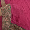 Sanskriti Vintage Sarees Indian Hot-Pink Cotton Silk Woven Sari 5yd Craft Fabric