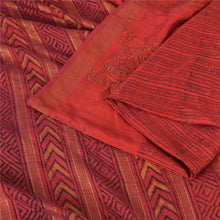 Load image into Gallery viewer, Sanskriti Vintage Sarees Red Hand Block Printed Pure Chanderi Sari Craft Fabric