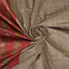 Sanskriti Vintage Sarees Light-Brown Ikat Hand-Woven Cotton Silk Sari 5yd Fabric