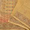 Sanskriti Vintage Sarees Saffron 100% Pure Silk Woven Sari 5yd Craft Fabric