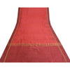 Sanskriti Vintage Sarees Indian Red Zari Woven Pure Silk Sari 5yd Craft Fabric