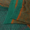 Sanskriti Vintage Indian Sarees Pure Chiffon Hand Beaded Printed Sari 5yd Fabric