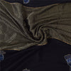 Sanskriti Vintage Black Sarees Pure Georgette Hand Beaded Ethnic Sari 5yd Fabric