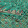 Sanskriti Vintage Indian Green Sarees Pure Silk Hand Beaded Premium Sari Fabric