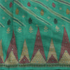 Sanskriti Vintage Indian Green Sarees Pure Silk Hand Beaded Premium Sari Fabric